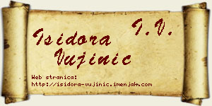 Isidora Vujinić vizit kartica